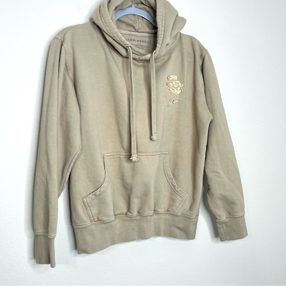 Shawn Mendes In My Blood Hooded Embroidered Sweatshirt Size Small tan - Picture 2 of 7